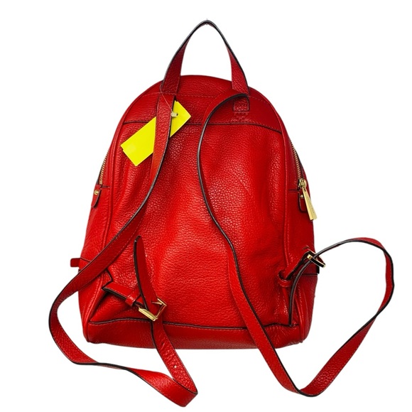 Michael Kors Red Pebbled Leather Backpack - Picture 2 of 7